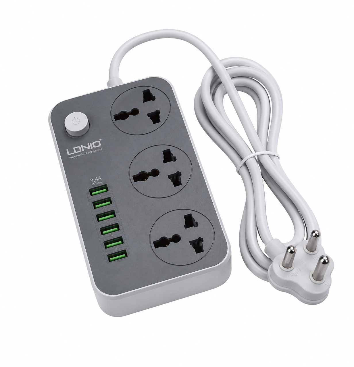 LDNIO SC3604 Power Strip – 3 Sockets + 6 USB
